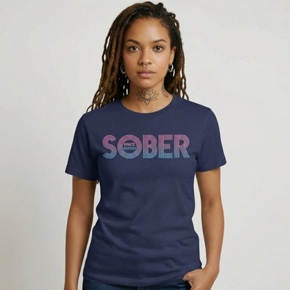 Retro Sober Since Sober T Shirt product photo (view 10)