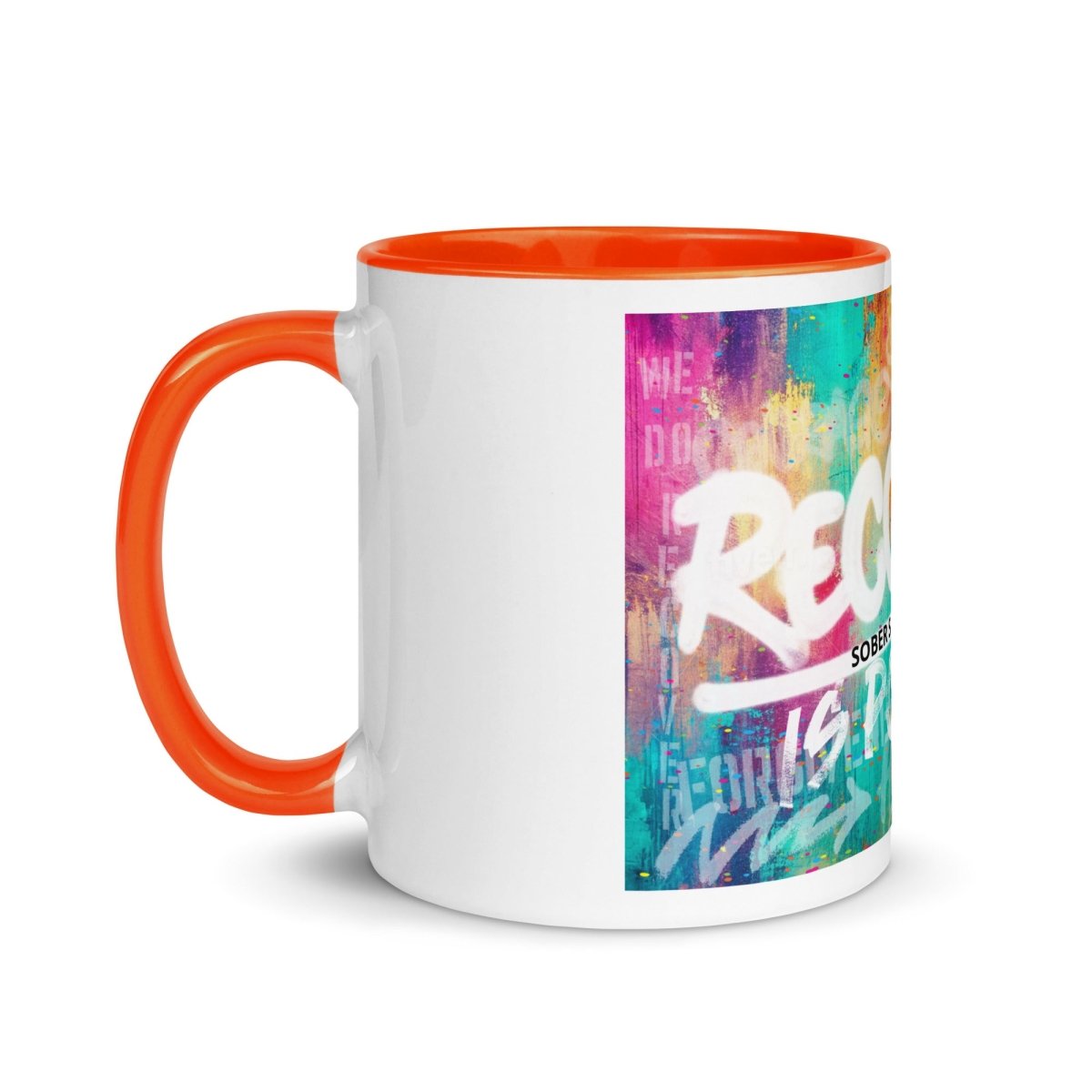 Recovery Is Possible Mug with Sober Date Sober Coffee Mug side view (view 6)