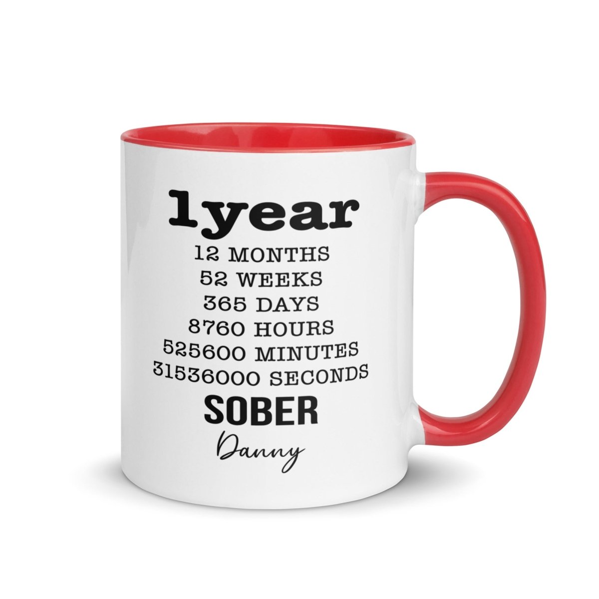Soberversary Year Mug with Color Inside Sober Coffee Mug graphic detail (view 4)