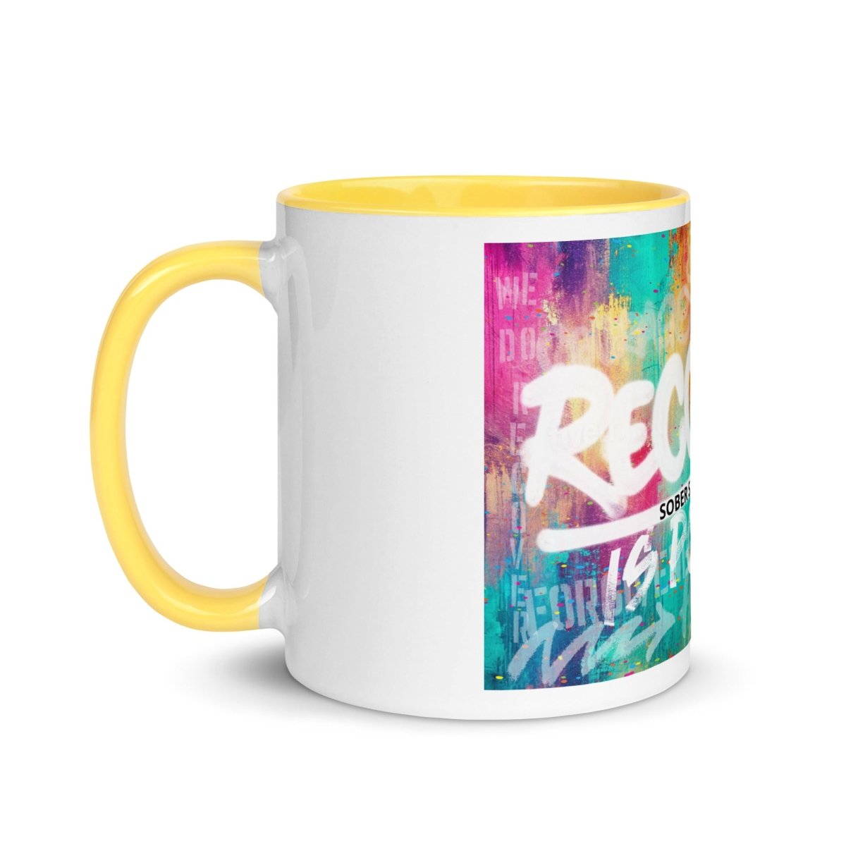 Recovery Is Possible Mug with Sober Date Sober Coffee Mug close-up view (view 12)