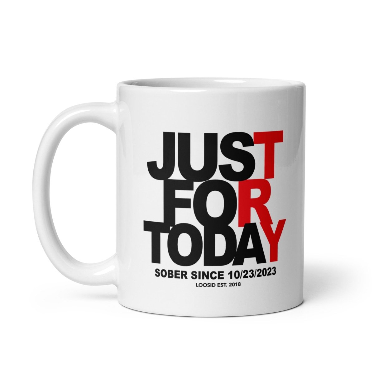 Just For Today Sober Coffee Mug close-up view (view 2)