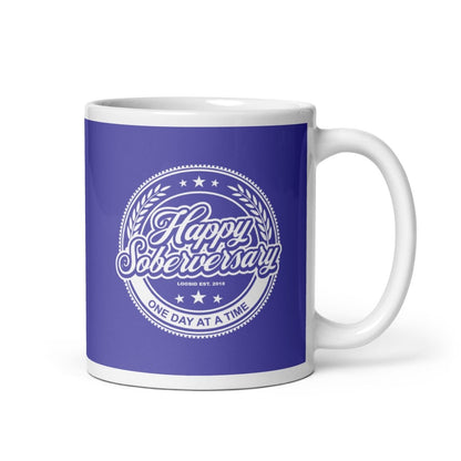 Purple Happy Soberversary Mug