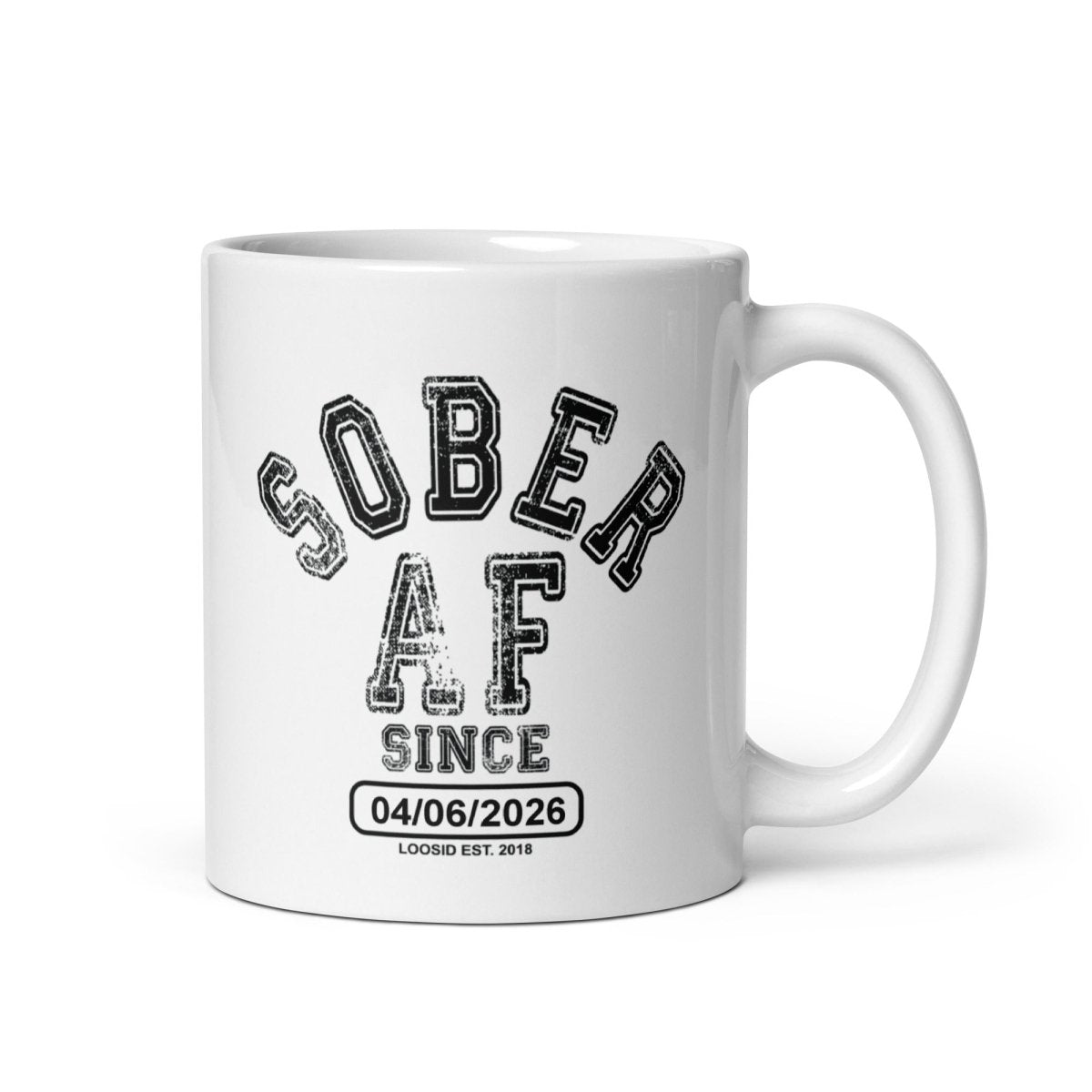 Sober AF White Sober Coffee Mug close-up view (view 2)