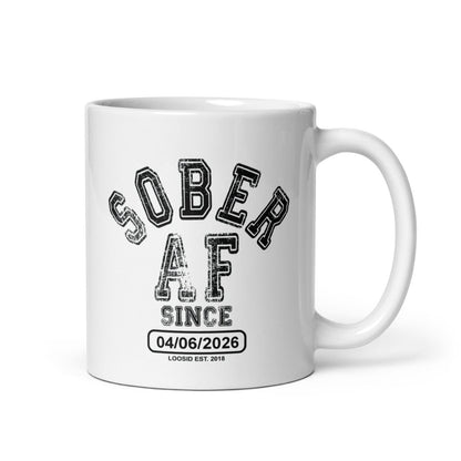 Sober AF White Sober Coffee Mug close-up view (view 2)