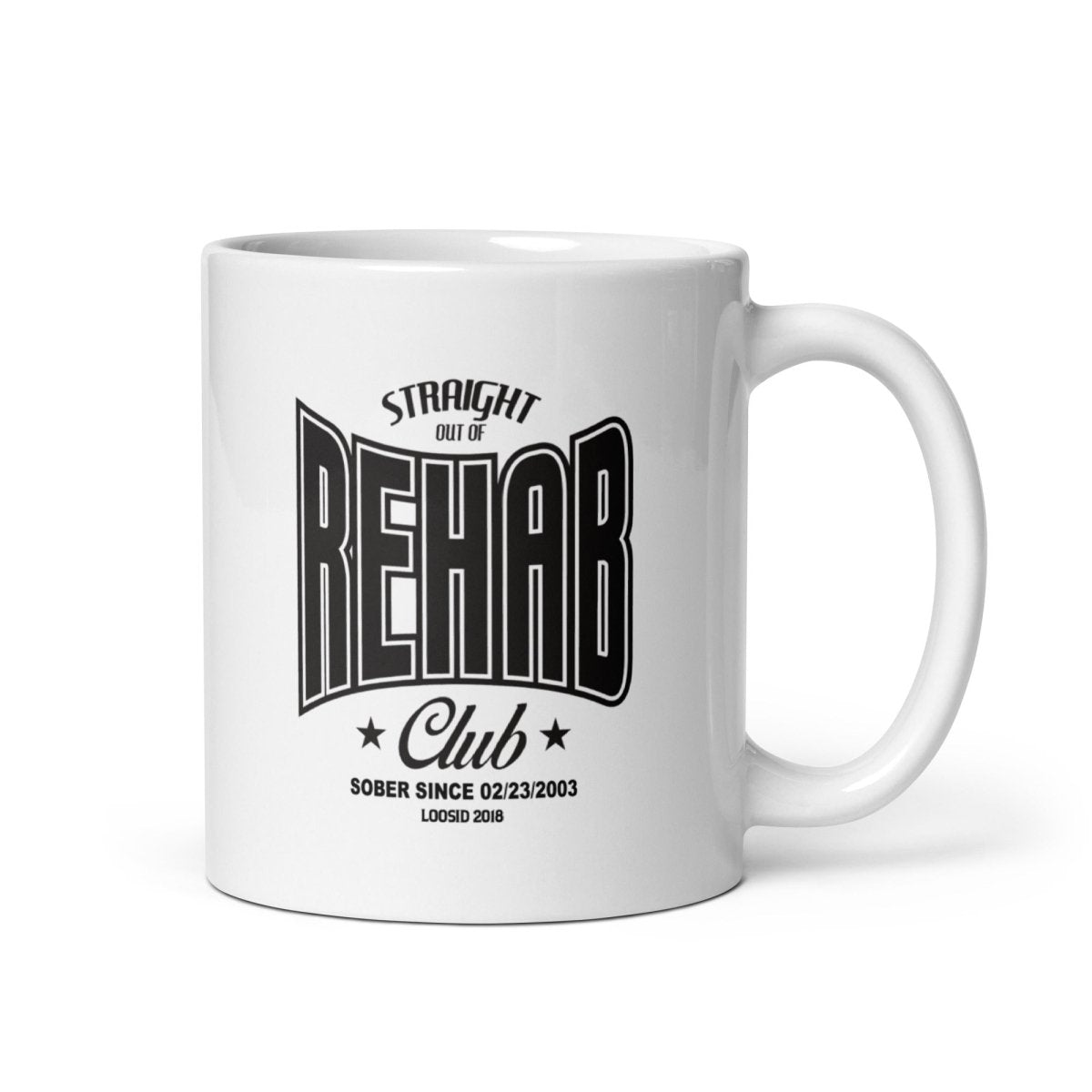 Loosid Rehab glossy Sober Sober Coffee Mug featuring the design