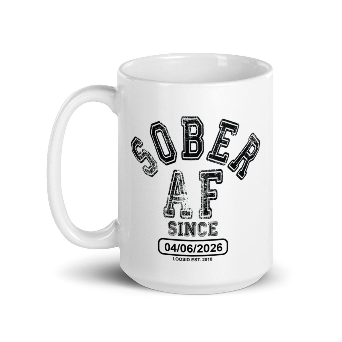 Sober AF White Sober Coffee Mug lifestyle view (view 5)