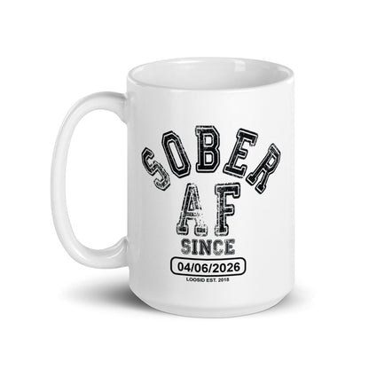 Sober AF White Sober Coffee Mug lifestyle view (view 5)