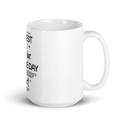 Be Thankful and Thrive White glossy mug