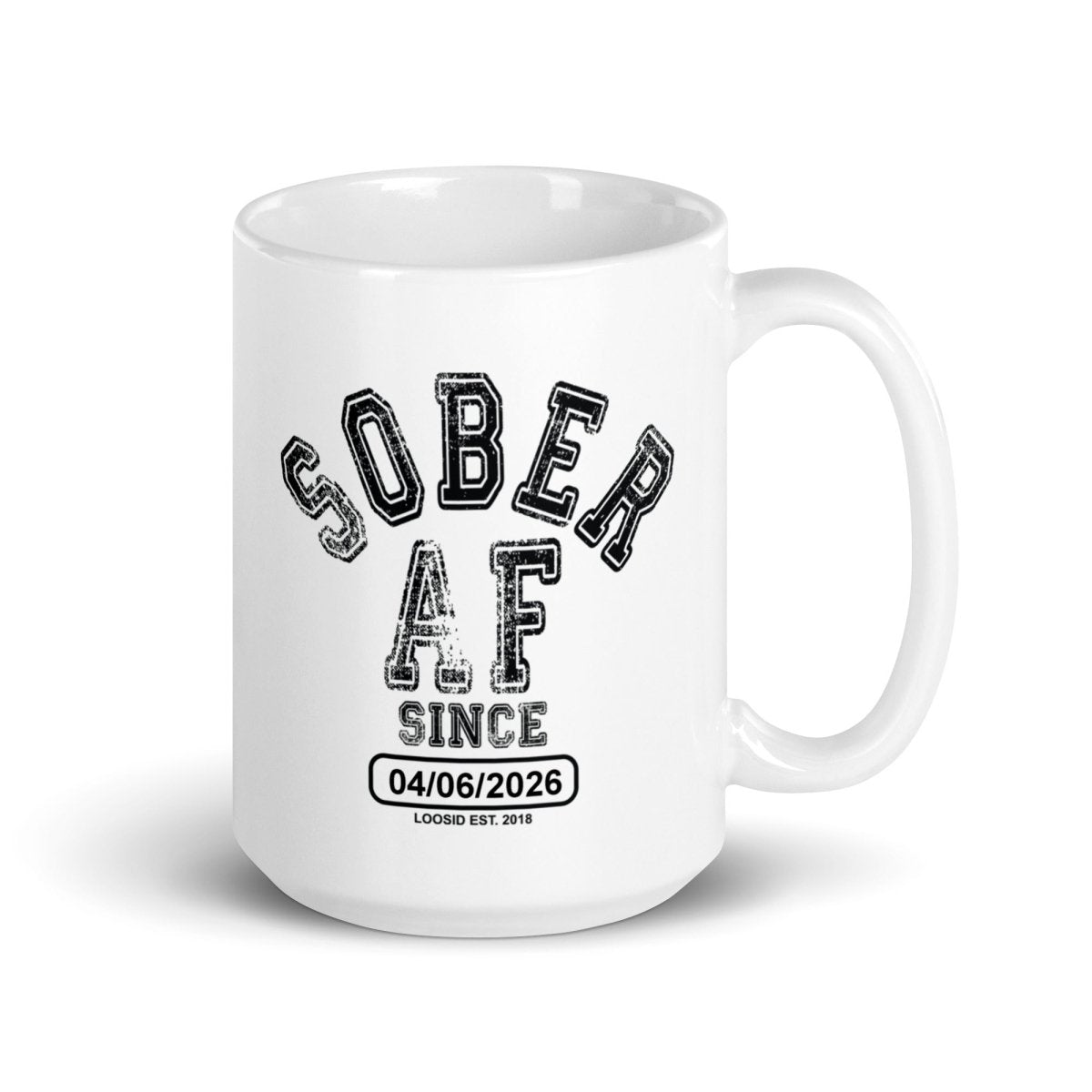 Sober AF White Sober Coffee Mug graphic detail (view 4)