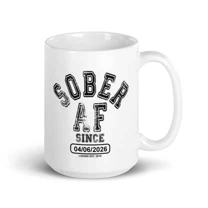 Sober AF White Sober Coffee Mug graphic detail (view 4)