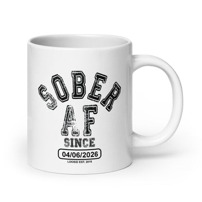 Sober AF White Sober Coffee Mug side view (view 6)