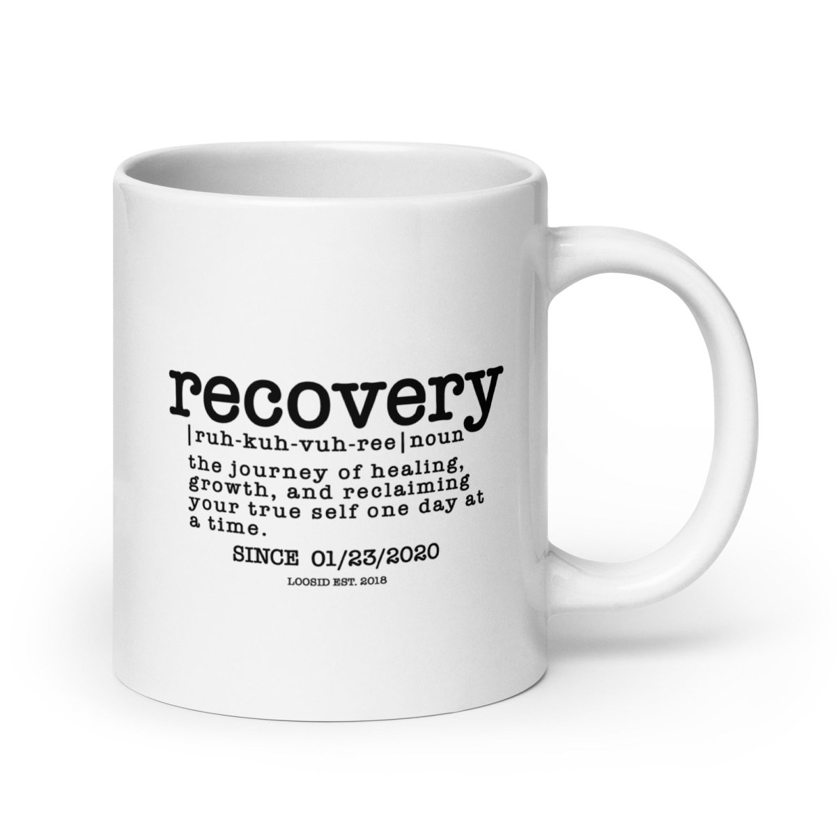 Recovery Definition Sober Coffee Mug side view (view 6)