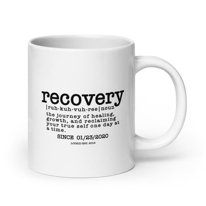 Recovery Definition Sober Coffee Mug side view (view 6)