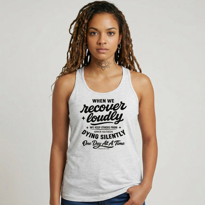 When We Recover Loudly Sober Tank Top lifestyle view (view 25)