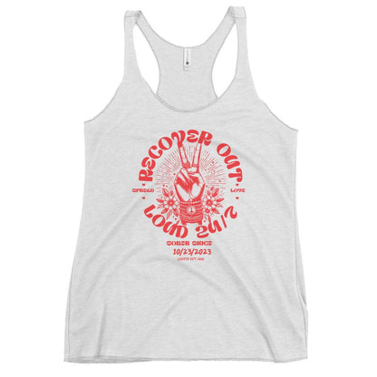 Recover Out Loud Sober Tank Top flat lay styled image (view 3)