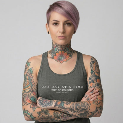 One Day At a Time Sober Tank Top featuring the design (view 21)