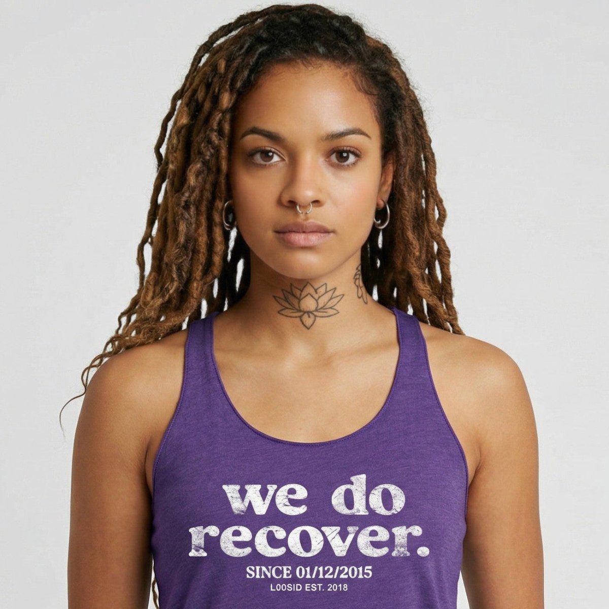 We Do Recover Sober Tank Top fit detail (view 9)