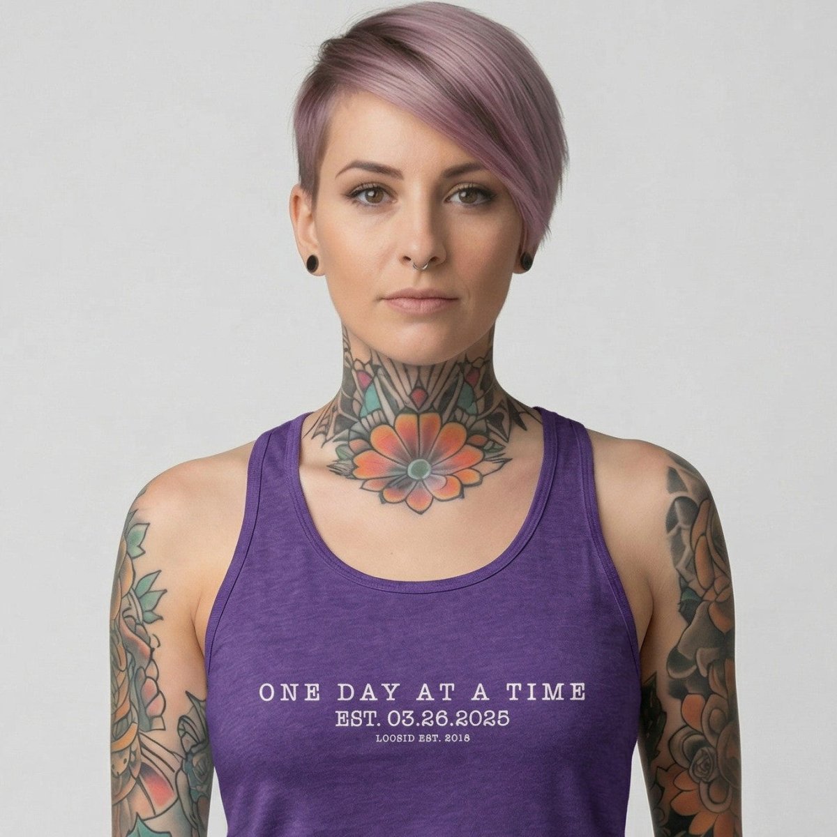 One Day At a Time Sober Tank Top close-up view (view 12)