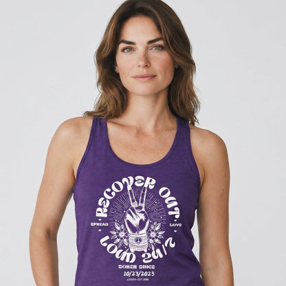 Recover Out Loud Sober Tank Top close-up view (view 12)