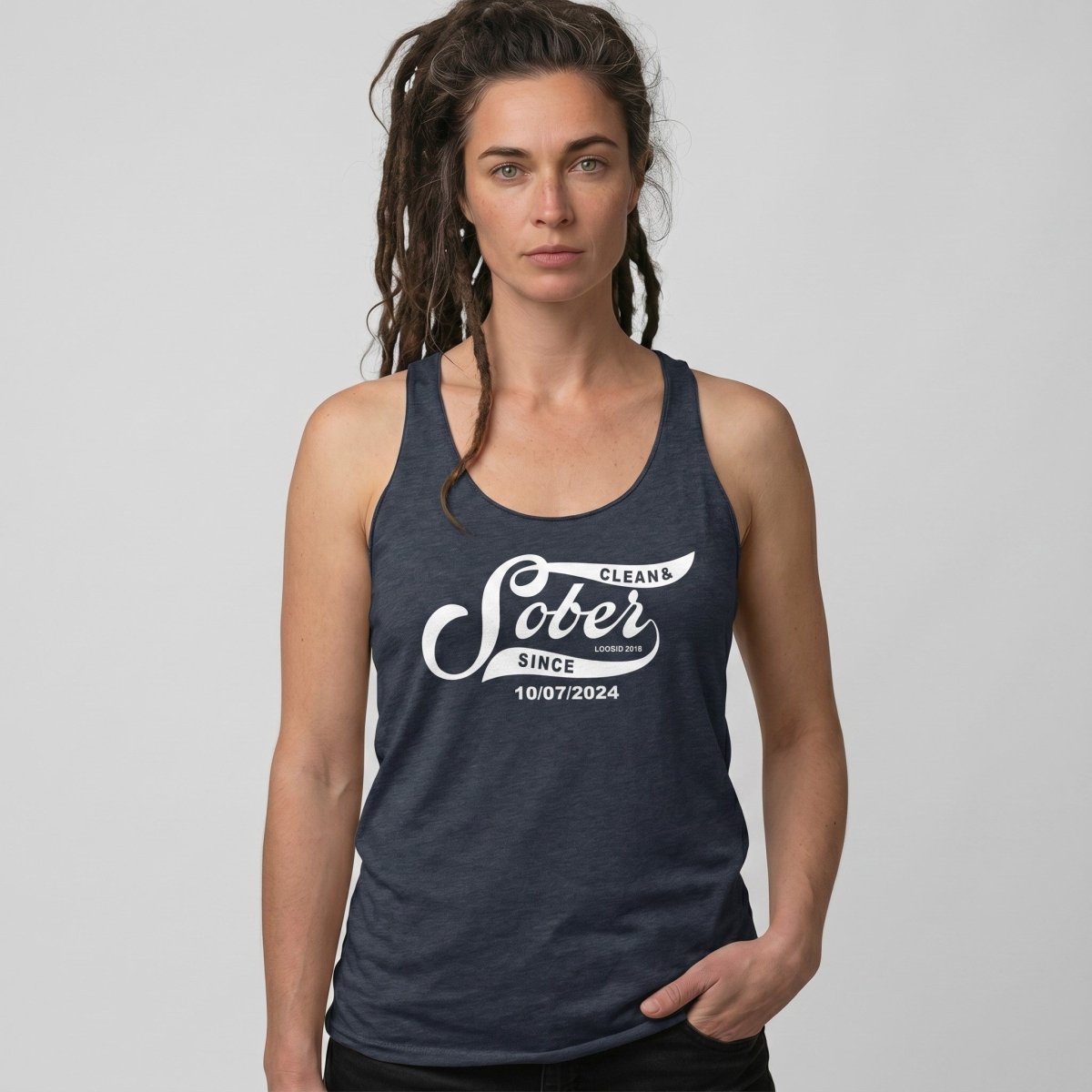 Sober Since Sober Tank Top back view (view 7)