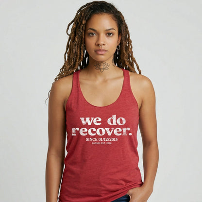 We Do Recover Sober Tank Top flat lay styled image (view 13)