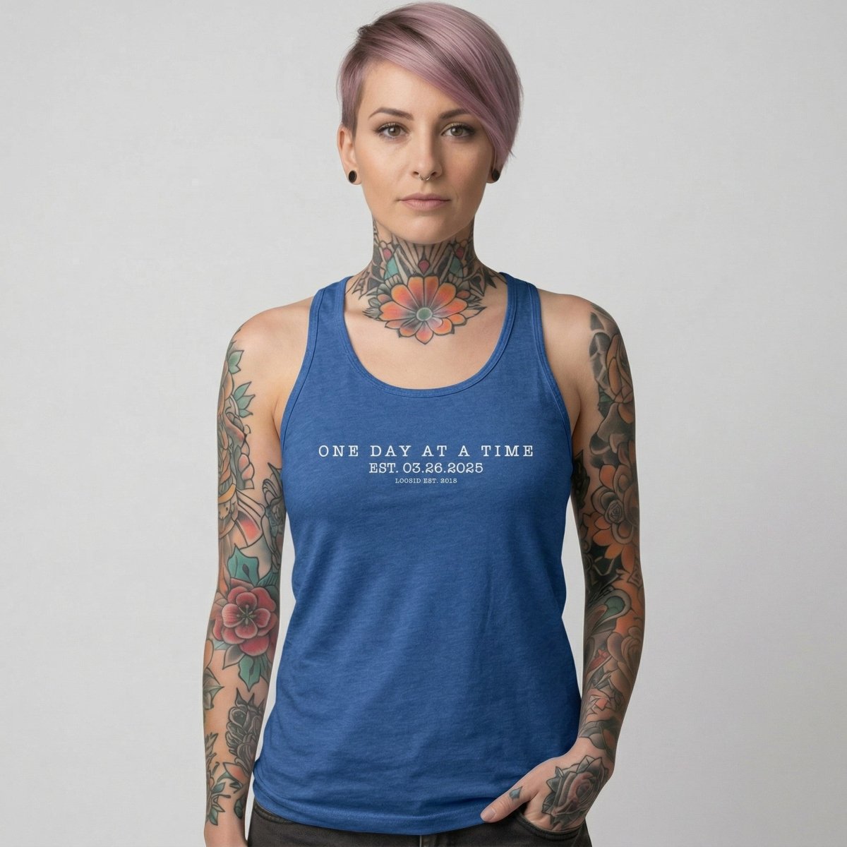 One Day At a Time Sober Tank Top fit detail (view 19)