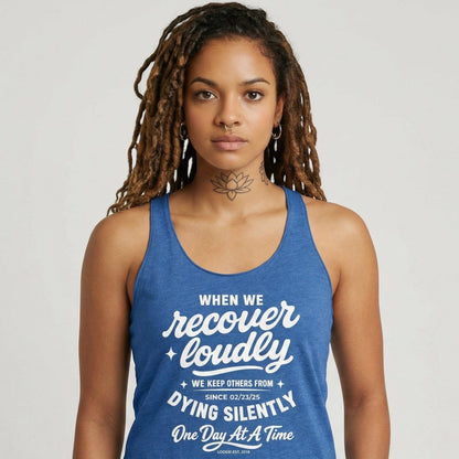When We Recover Loudly Sober Tank Top lifestyle view (view 15)