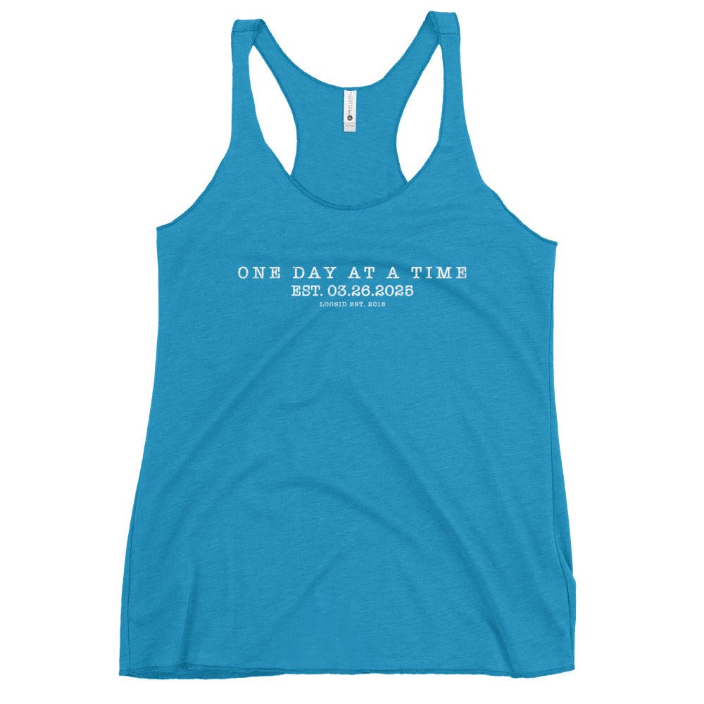 One Day At a Time Sober Tank Top flat lay styled image (view 3)