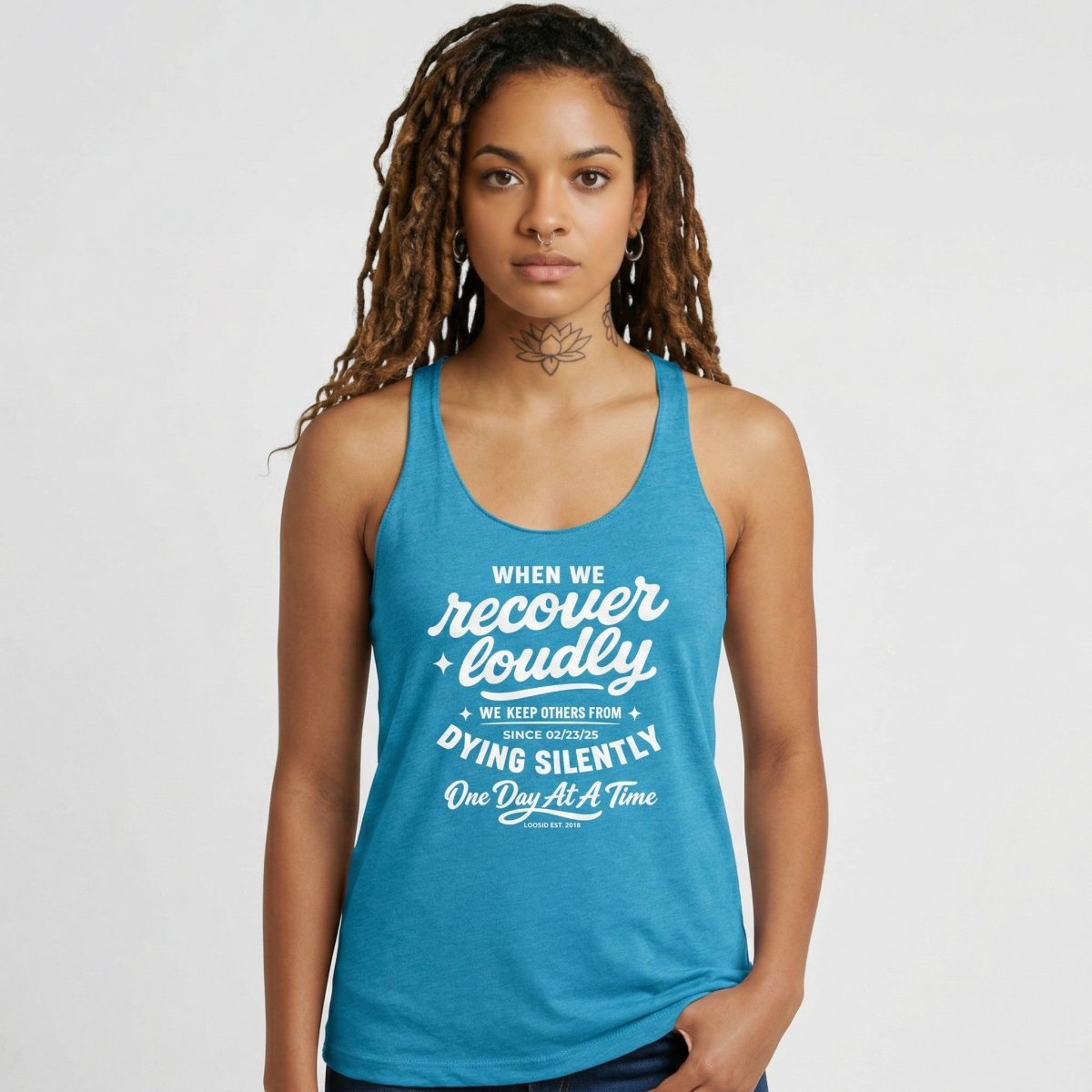 When We Recover Loudly Sober Tank Top close-up view (view 22)