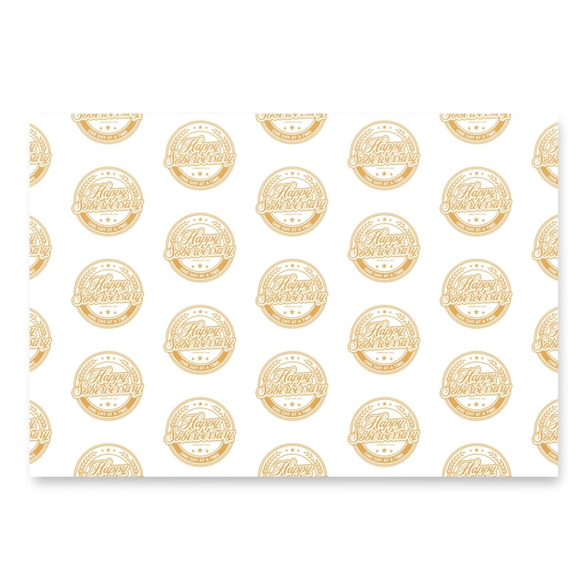 Happy Soberversary Shield Wrapping Paper Sobriety Gift close-up view (view 2)