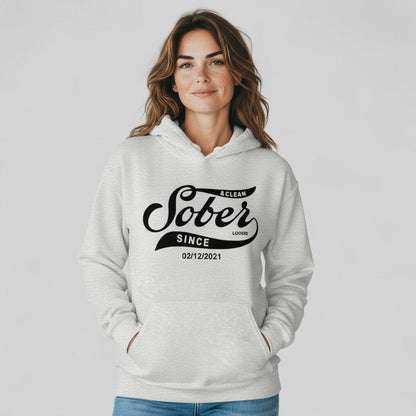 Recovery Hoodie | Women's Sober Since Hoodie with Custom Sober Date